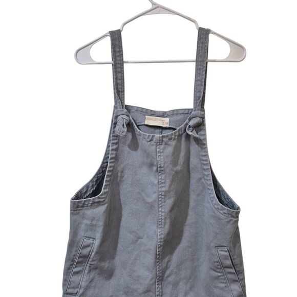 Wish List Women's Oversized Soldier Blue Washed Cotton Overall Romper Shorts w A - Picture 4 of 10